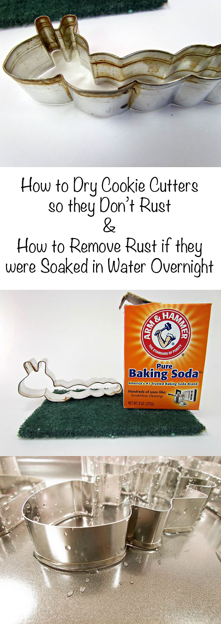 How to Dry Cookie Cutters and How to Remove Rust if they were Soaked in Water Overnight by www.thebearfootbaker.com