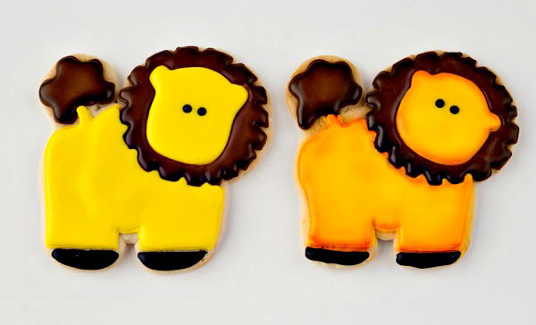 Lion Giraffe and Lion Cookies
