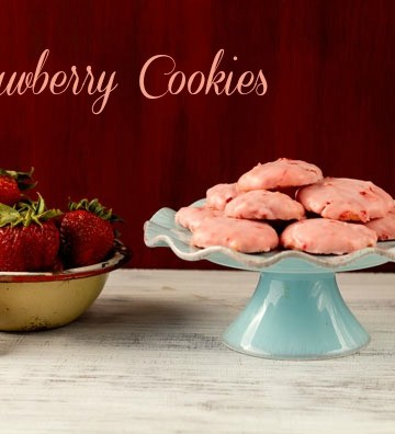 Strawberry Cookie Recipe from a Cake Mix by thebearfootbaker.com