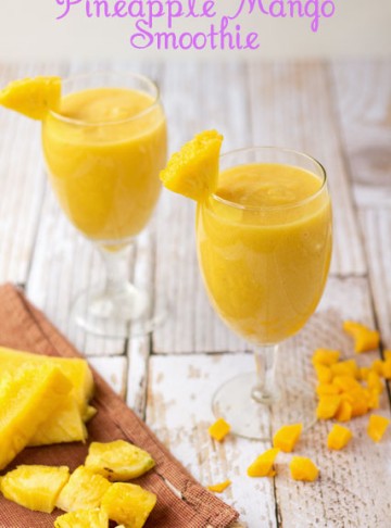 Pineapple-Mango-Smoothies thebearfootbaker.com