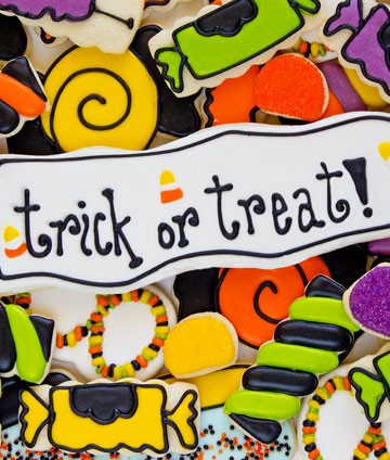 Halloween Candy Cookies and Creative use of Cookie Cutters via www.thebearfootbaker.com