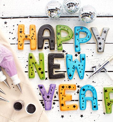 HAPPY NEW YEAR 2014 Number COOKIES www.thebearfootbaker.com