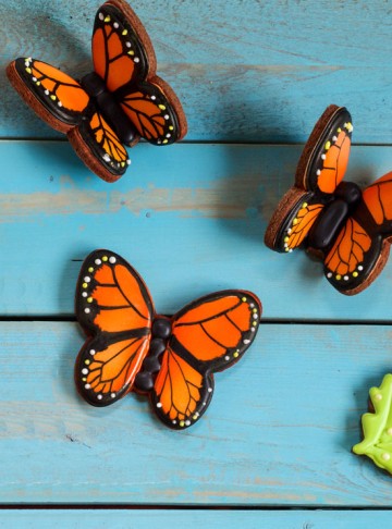 Flying Butterfly Cookies - Easy Butterfly cookies made with sugar cookies and royal icing www.thebearfootbaker.com