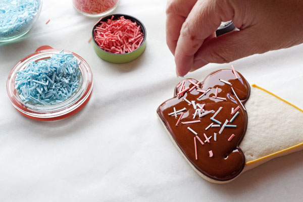 Ice Cream Cone Cookies with DIY Sprinkles thebearfootbaker.com