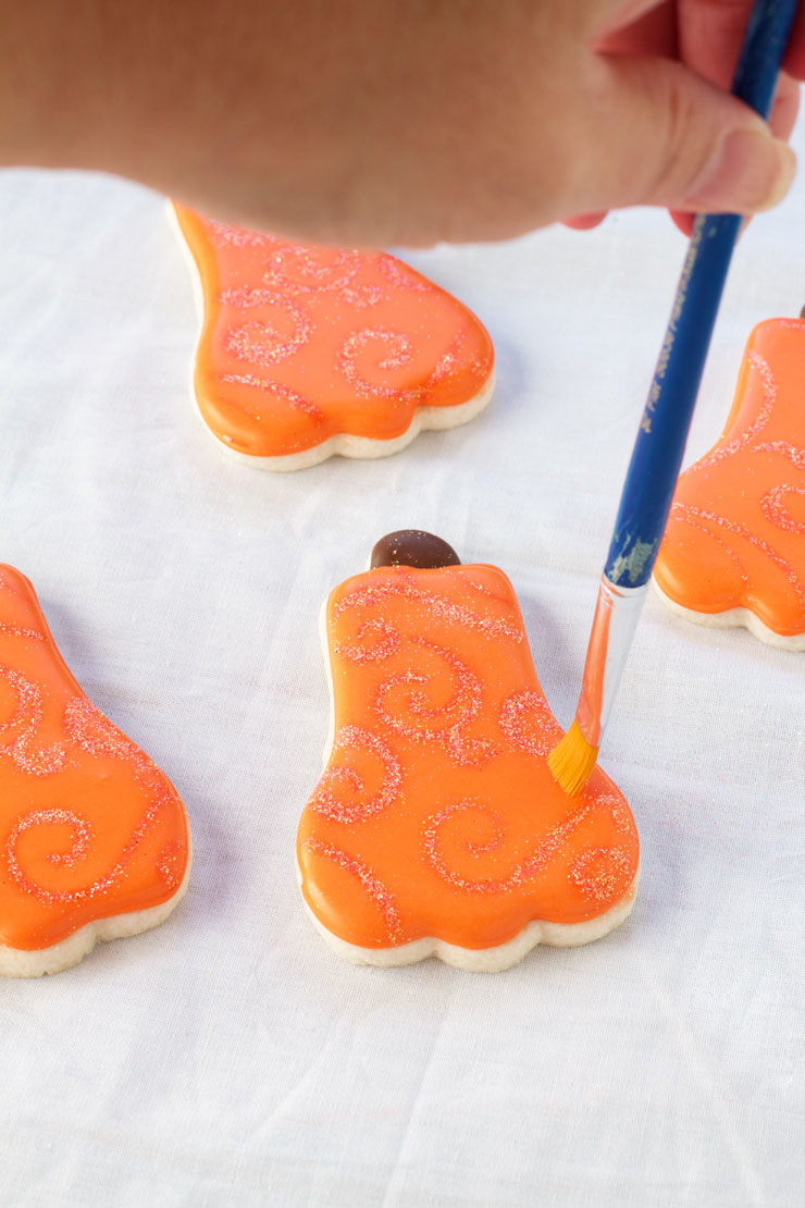 Decorated Pumpkin Cookies are Easy Sugar Cookies Decorated with Royal Icing thebearfootbaker