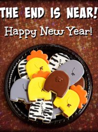 Animal Cookies can help you celebrate the New Year- The END is NEAR! Happy New Year! via www.thebearfootbaker.com