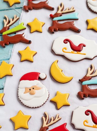 Easy Christmas Cookies for Santa - Sugar Cookies Decorated with Royal Icing- Simple cut out cookies to make for Santa this Christmas via thebearfootbaker.com