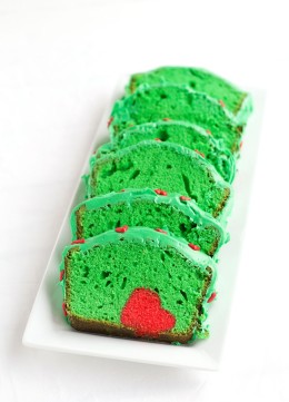 Grinch Cake for Christmas via www.thebearfootbaker.com