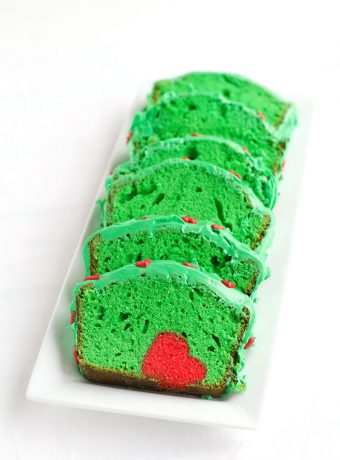 Grinch Cake for Christmas via www.thebearfootbaker.com