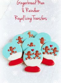 Simple and Cute Christmas Royal Icing Tranfers - Simple Gingerbread Men and Reindeer Edible Candy for Cookie Decorating via www.thebearfootbaker.com