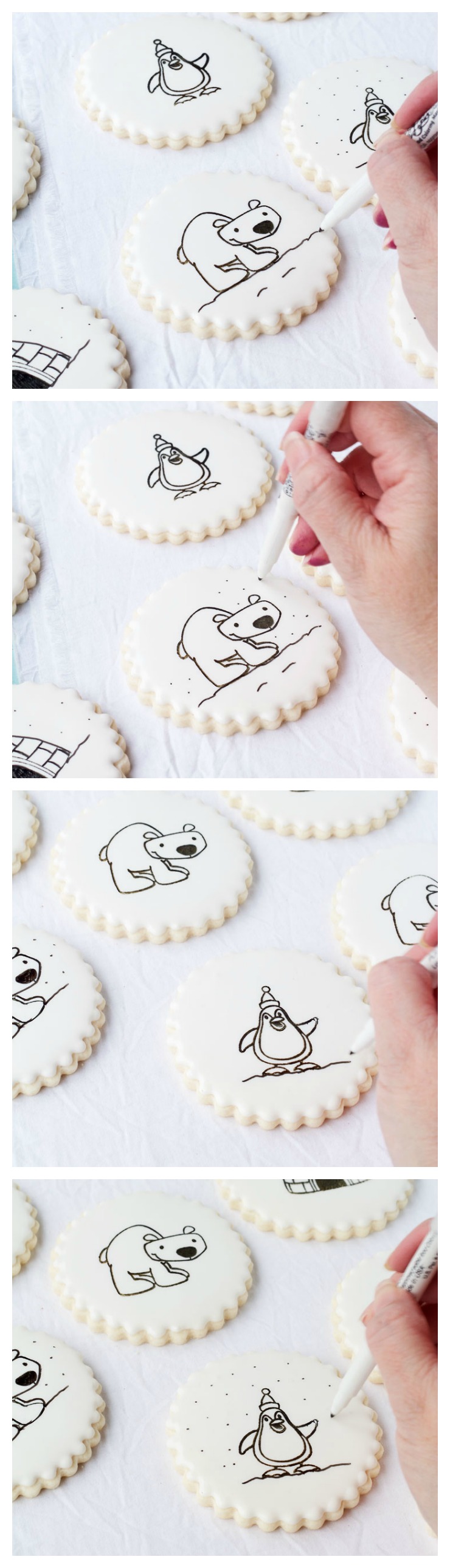 How to Stamp on a Cookie - This makes cookie decorating super easy. You are going to LOVE it! www.thebearfootbaker.com