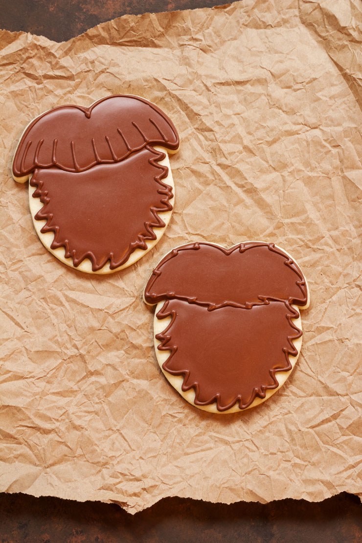 Easy Beard Cookies - Sugar Cookies Decorated with Royal Icing www.thebearfootbaker.com