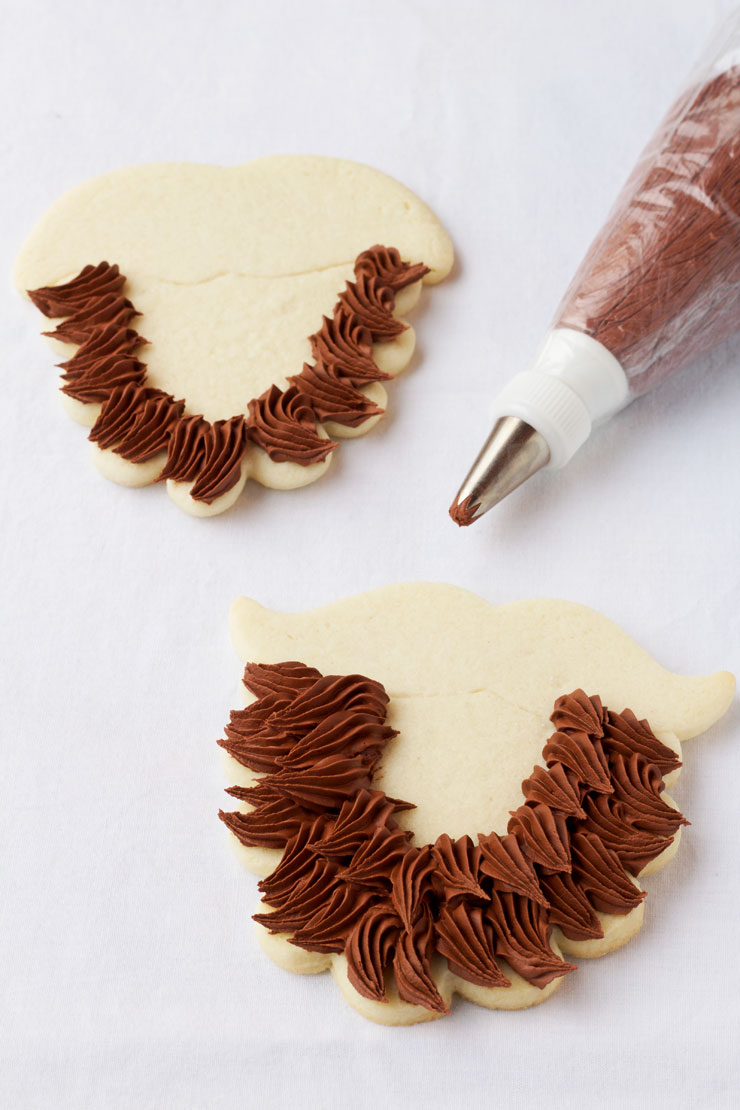 Simple Beard Cookies - Sugar Cookies Decorated with Royal Icing with thebearfootbaker.com
