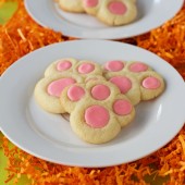 Bunny Paw Thumbprint Cookies via thebearfootbaker.com.