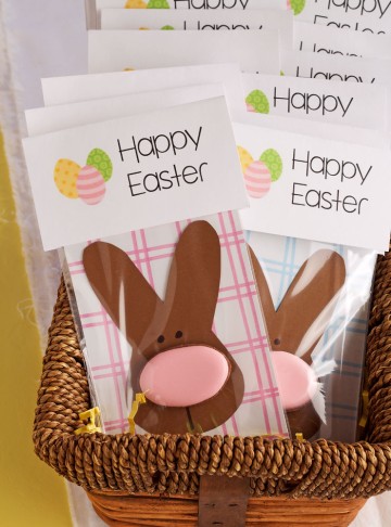 Simple Easter Cookie Card - Easter Bunny with A Sugar Cookie Nose Decorated with Royal Icing by thebearfootbaker.com