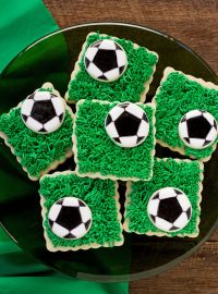 Soccer Cookies- Simple Cut Out Sugar Cookies Decorated with Royal Icing www.thebearfootbaker.com
