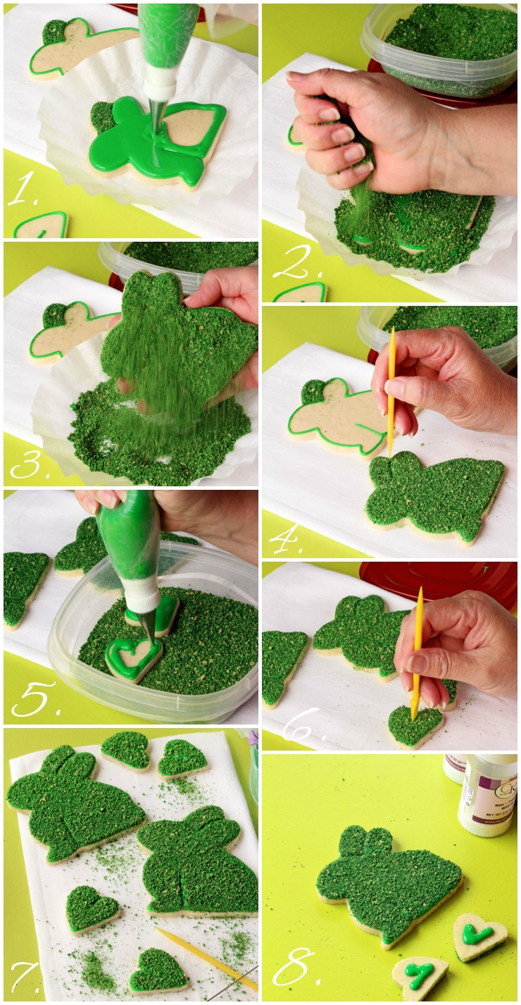 How to Make Simple Moss Bunny Cookies with www.thebearfootbaker.com