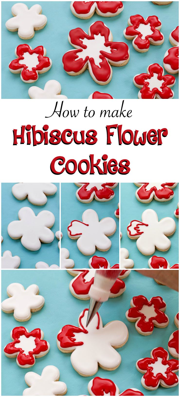 How to Make Fun Hibiscus Cookies via www.thebearfootbaker.com