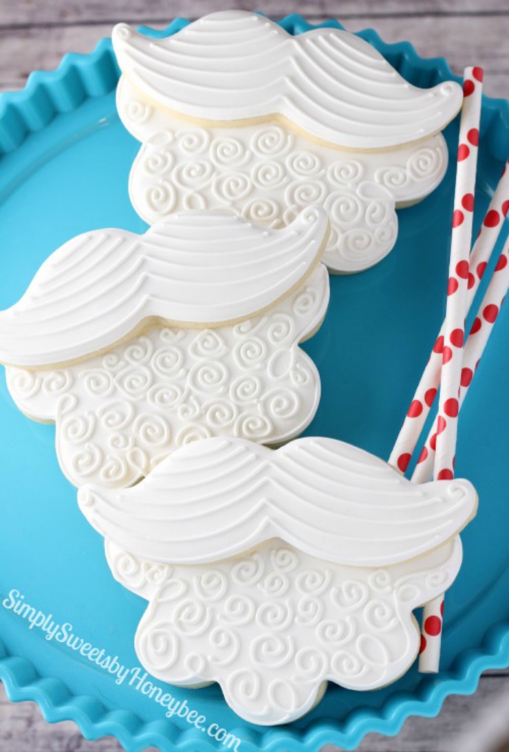 Santa Mustache & Beard Cookies- “Staching Through the Snow” by Simply Sweets by Honeybee