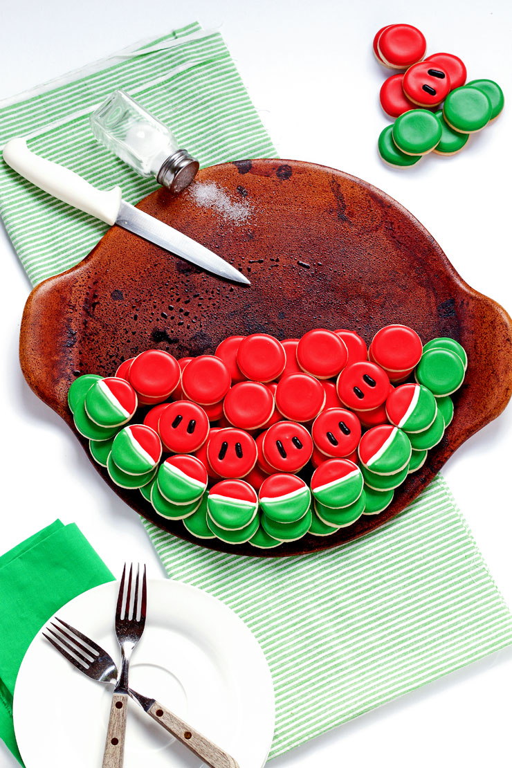 How to Make a Watermelon Cookie Platter with Video via www.thebearfootbaker.com