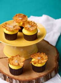 Dried Pineapple Flower Cupcake Toppers | The Bearfoot Baker