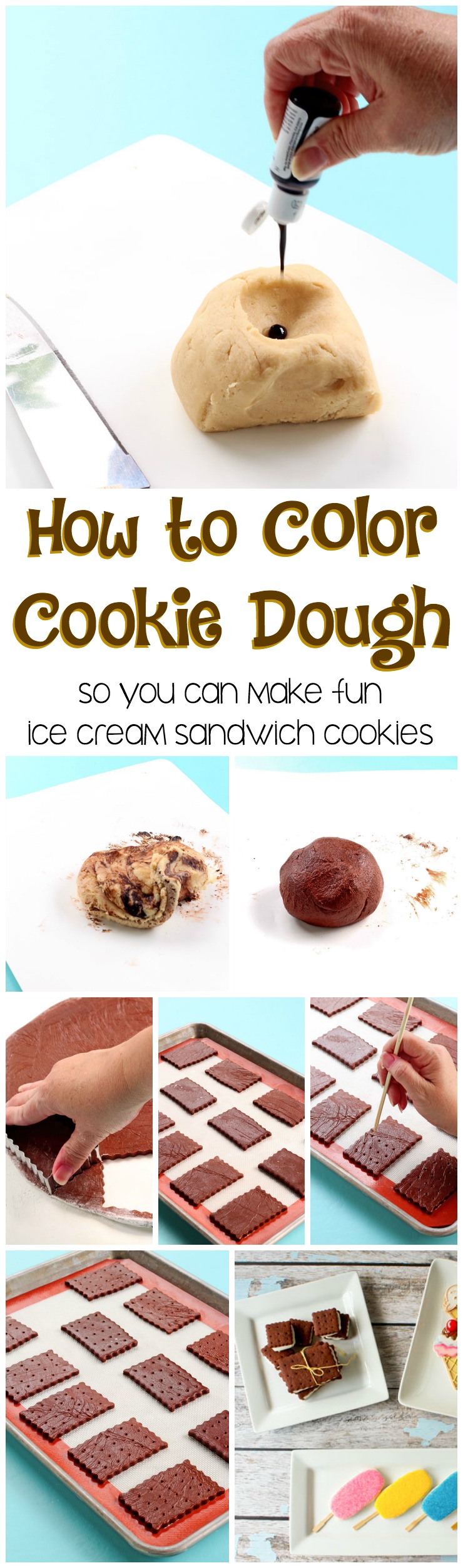 How to Color Cookie Dough for Easy Cookie Decorating | The Bearfoot Baker