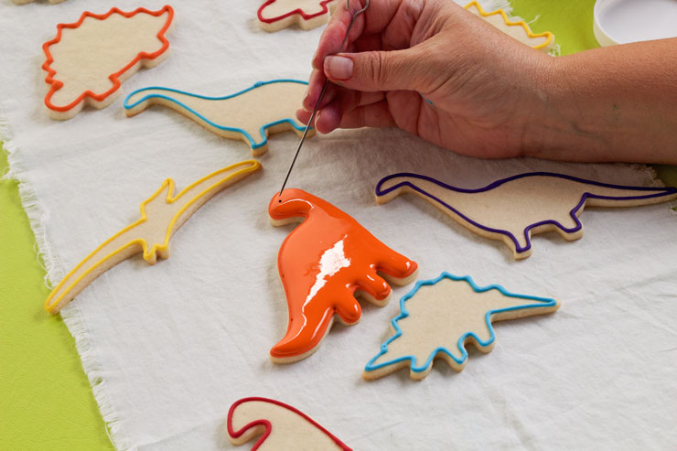 Fun Dinosaur Cookies -Sugar Cookies Decorated with Royal Icing | The Bearfoot Baker