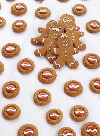 Cute Gingerbread Thumbprint Cookies from a Cookie Mix | The Bearfoot Baker