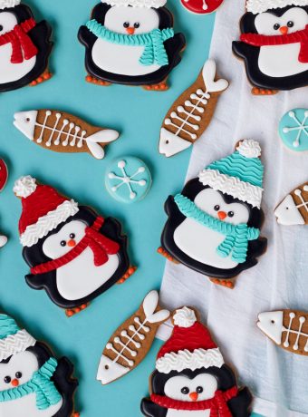 Simple Penguin Cookies with Cute Little Fish Cookies | The Bearfoot Baker