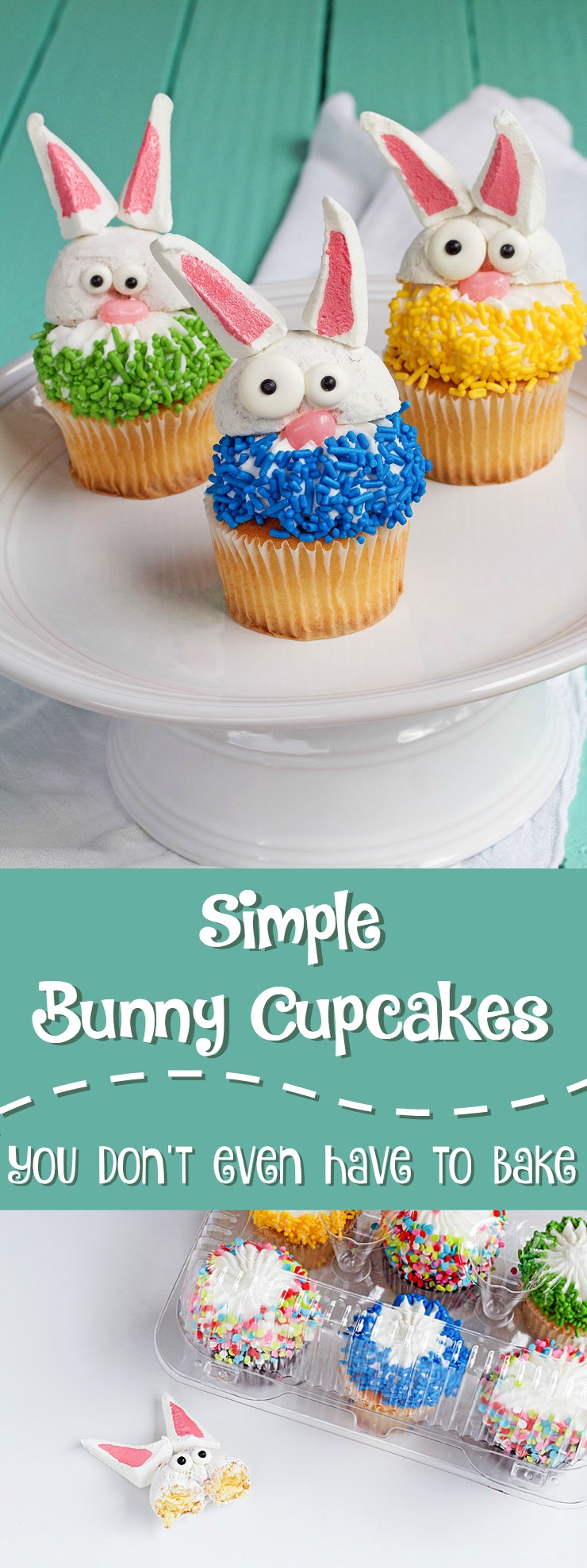 Cute Bunny Cupcakes and You Don't Even Need to Bake | The Bearfoot Baker