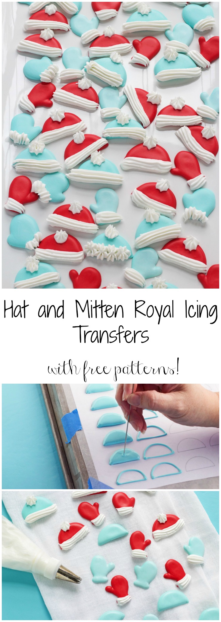 Free Printable Patterns for Hat and Mitten Royal Icing Transfers | The Bearfoot Baker