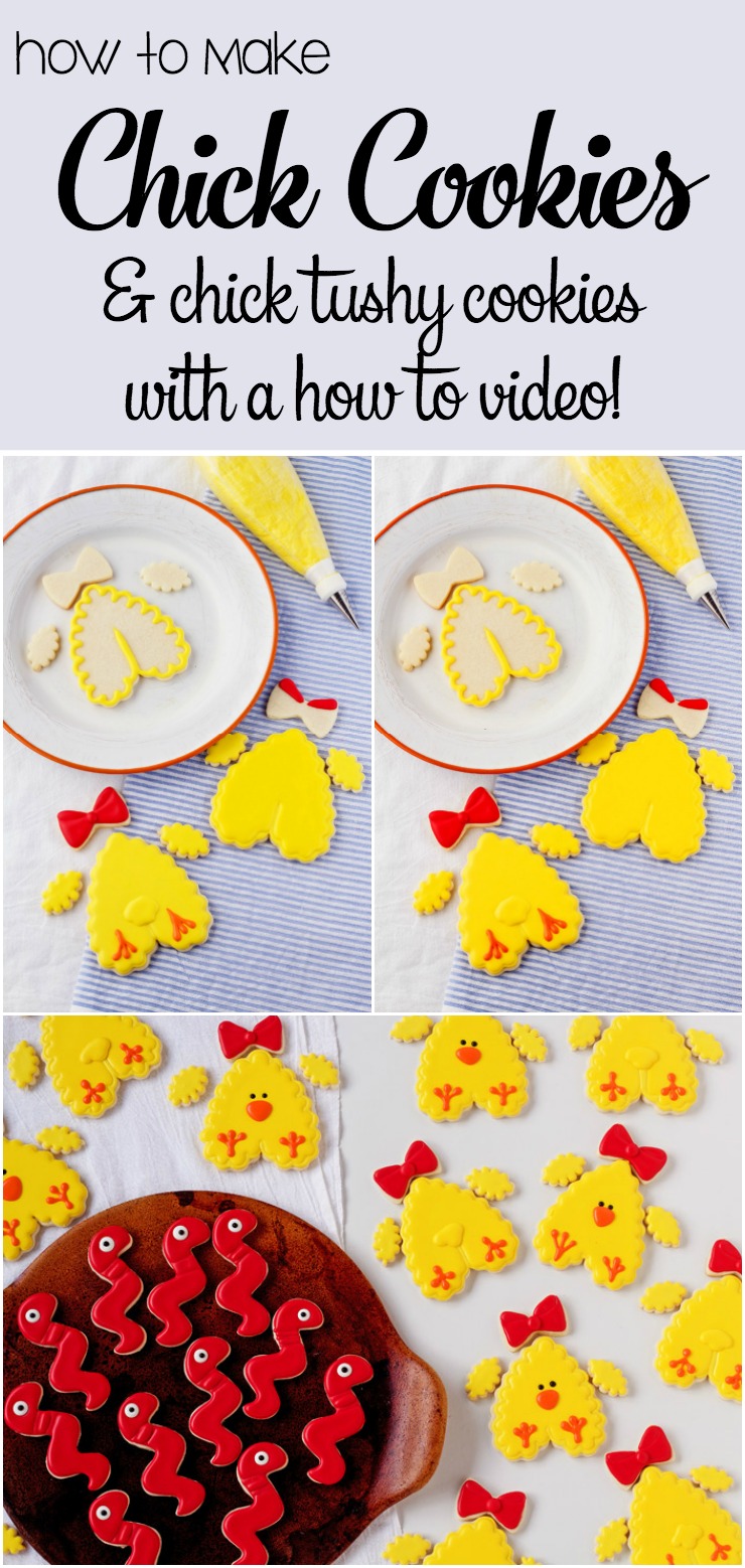 How to Make Simple Little Chick Cookies with Snack Worms | The Bearfoot Baker