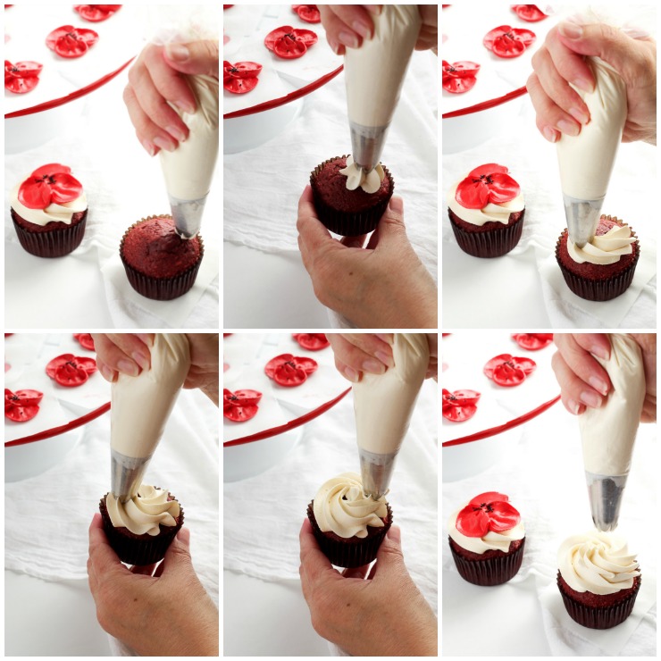 How to Make Beautiful Cupcakes with Buttercream Poppy Flowers with Video | The Bearfoot Baker