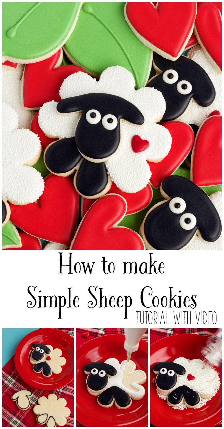 How to Make Simple Sheep Cookies Tutorial with Video | The Bearfoot Baker