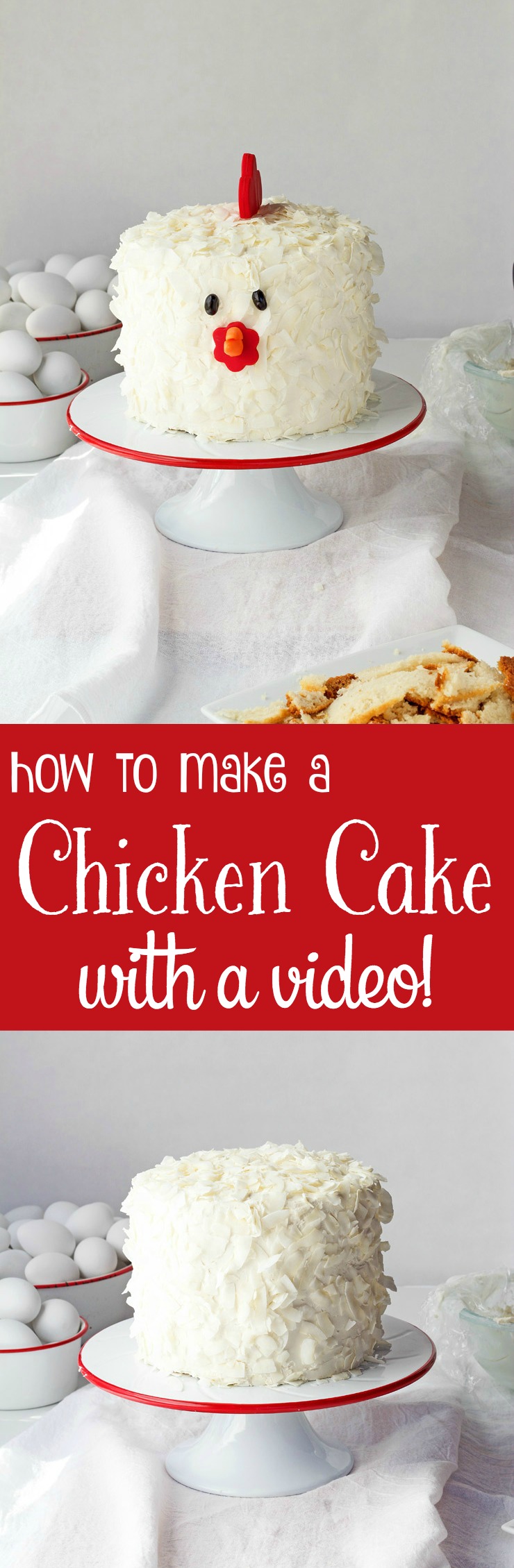 How to Make a Simple Cute Chicken Cake with a How to Video | The Bearfoot Baker