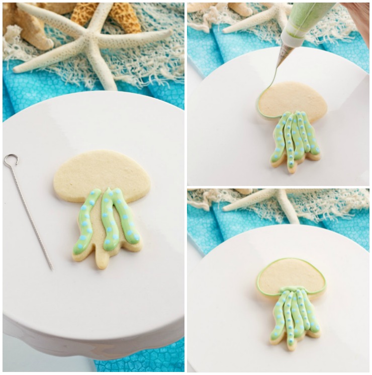 Step by Step Tutorial for Simple Little Jellyfish Cookies with a How to Video | The Bearfoot Baker