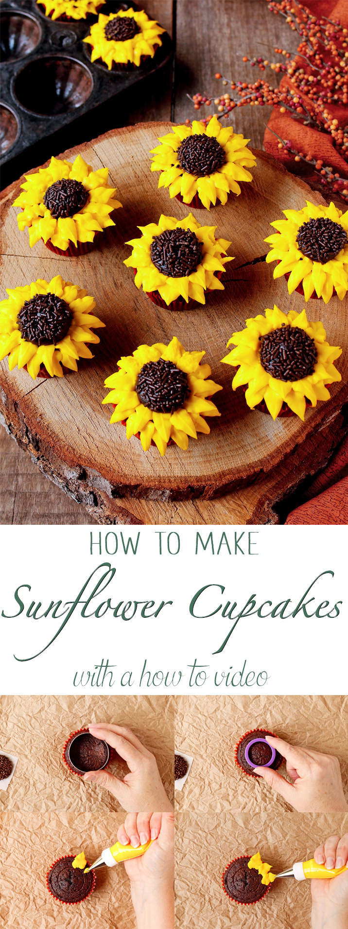 how-to-make-pretty-and-simple-sunflower-cupcakes-with-a-how-to-video-the-bearfoot-baker