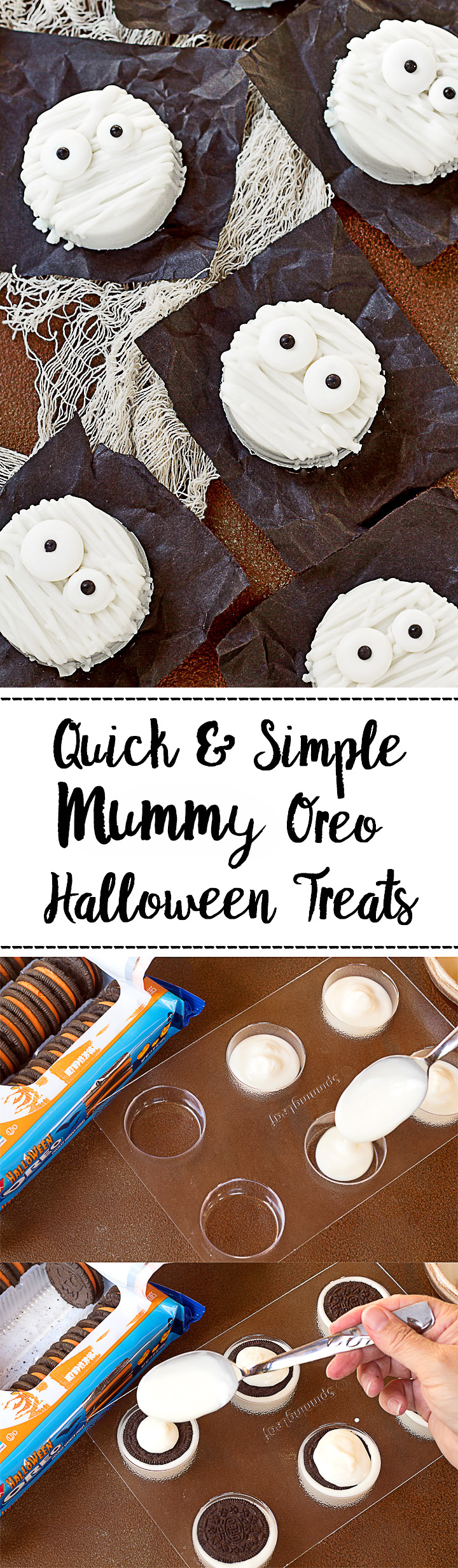Decorated Chocolate Covered Mummy Oreo Tutorial for Halloween | The Bearfoot Baker