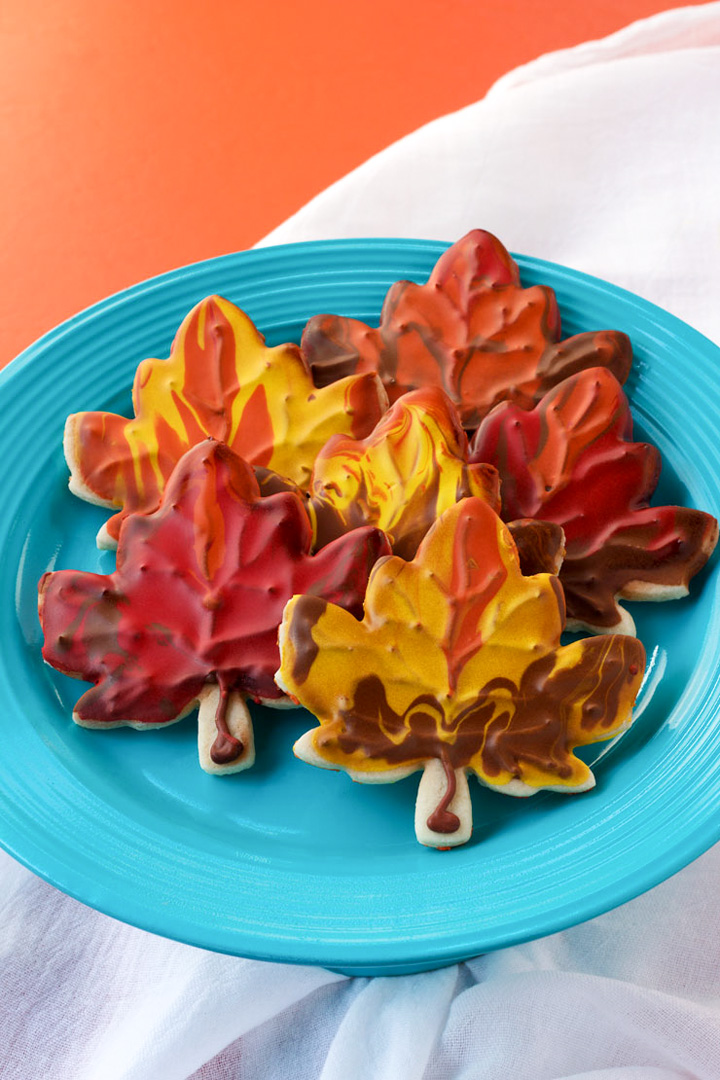 Leave Sugar Cookies-Colorful Fall Cookies | The Bearfoot Baker