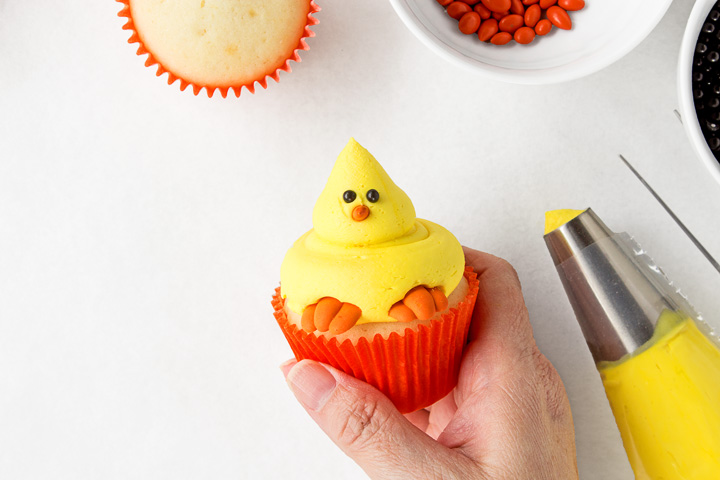Simple Cute Chick Cupcakes | The Bearfoot Baker