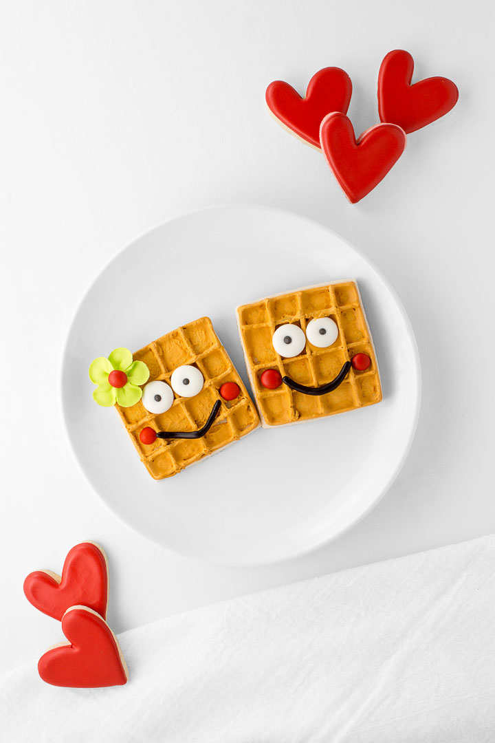 waffle cookies, Valentine's Day Cookies, hearts, food cookies, 