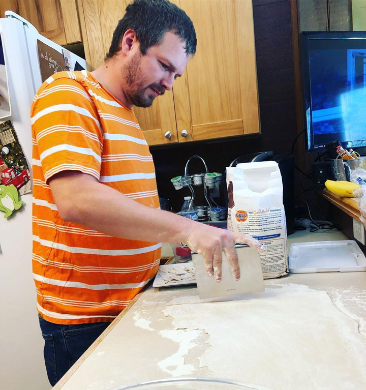 Tylor Making His Mom Chicken and Dumplings | The Bearfoot Baker