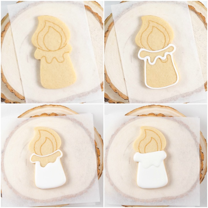 decorated marshmallow sugar cookies, marshmallow cookies, campfire marshmallow cookies