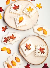 The Bearfoot Baker, fall cookies, leaf cookies, royal icing transfers, airbrushed cookies, autumn cookies, sugar cookies, royal icing