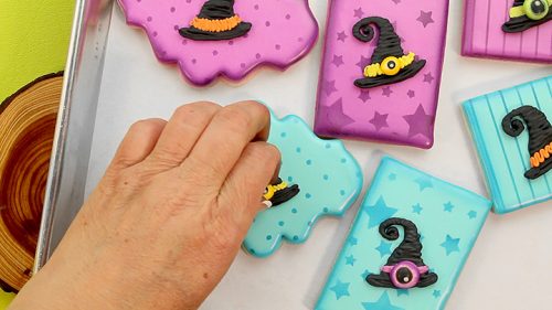 The Bearfoot Baker, witch hat cookies, sugar cookies, royal icing, Halloween