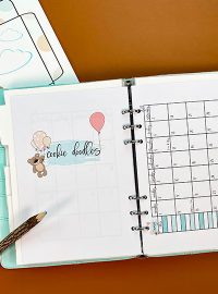 2022 Planner, Cookie Planner, calendar, bear with balloons