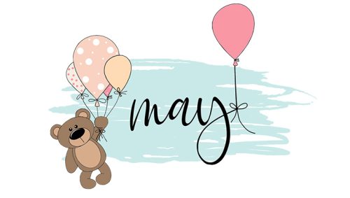 bear with balloons, calendar, 2022 planner, cookies