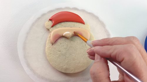 Santa's cute little cheeks, sugar cookie, The Bearfoot Baker, royal icing
